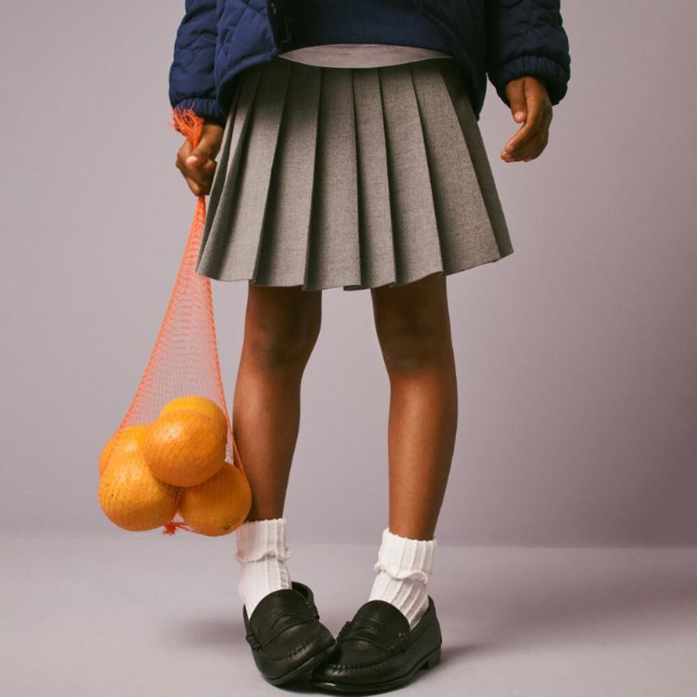 J. Crew Crewcuts Medium Grey Heather Uniform Pleated Skirt